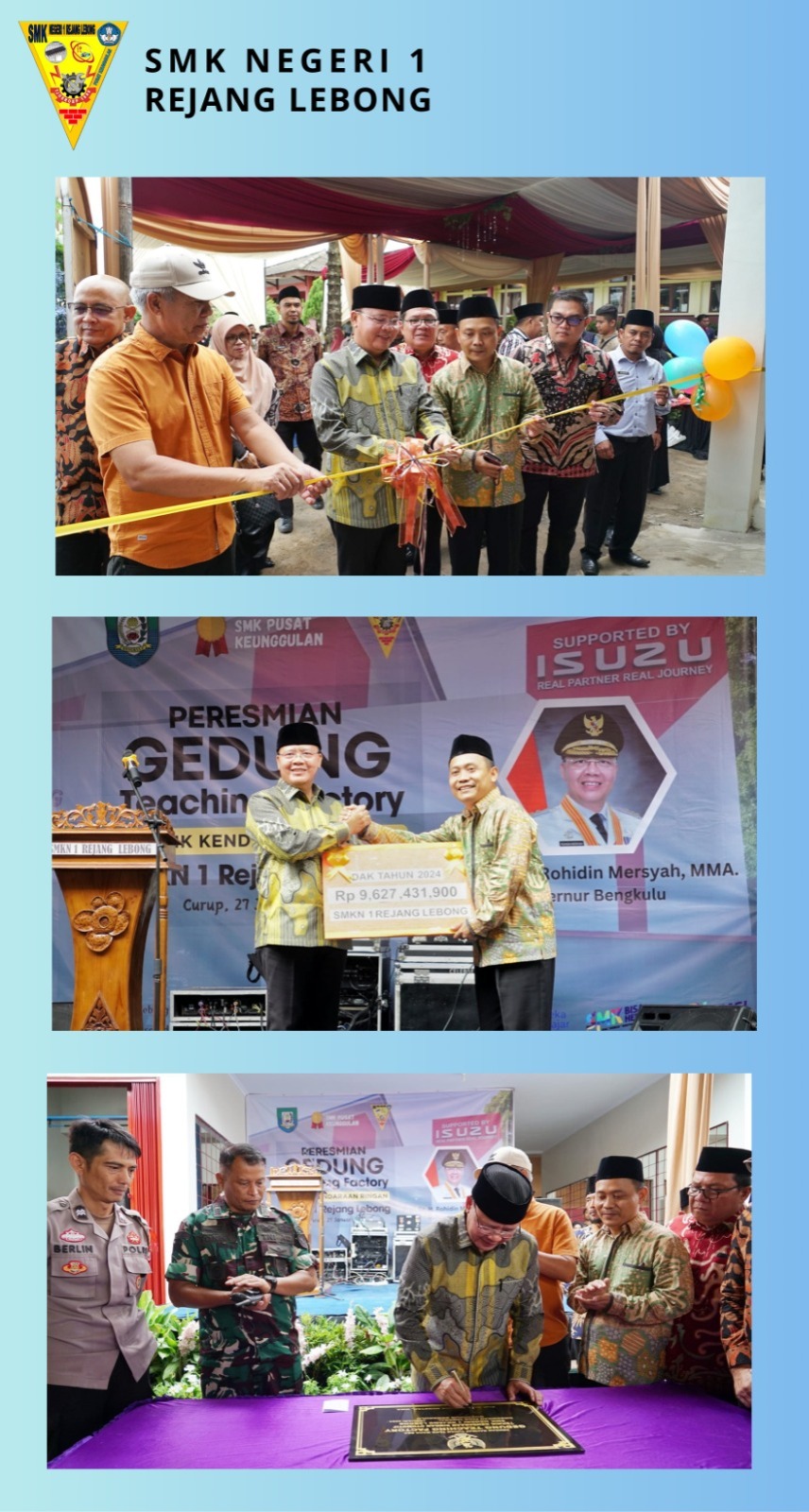 Peresmian Gedung Teaching Factory  SMKN 1 Rejang Lebong Oleh Gubernur Bengkulu